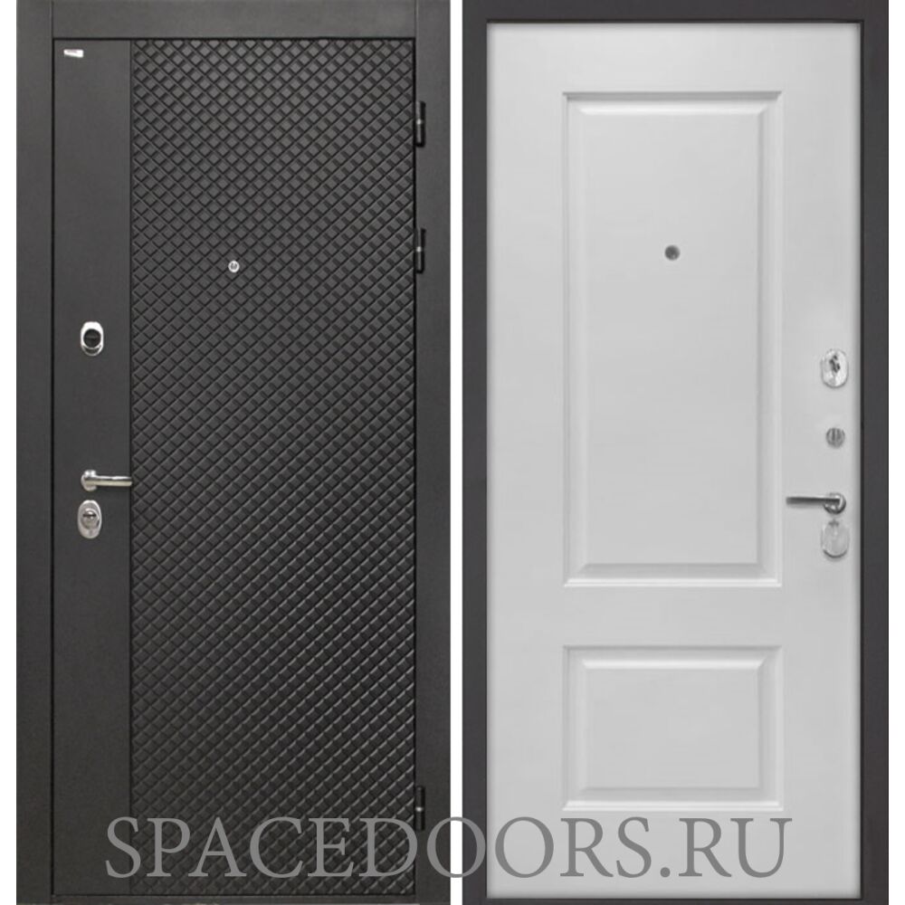 Входная дверь Интекрон Олимпия Black Альба РАЛ 9003 Крашенная