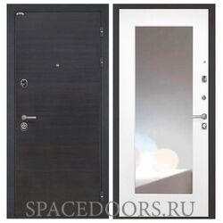Входная дверь Интекрон СИЦИЛИЯ белая матовая с зеркалом ФЛЗ-120-М