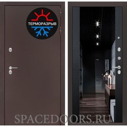 Входная дверь Лабиринт Термо Магнит с тонированным зеркалом Максимум - Черный кварц