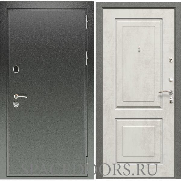 Входная дверь ZELAR Евро 2, антик черный, бетон крем №69