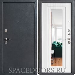 Входная металлическая дверь ДК-70 зеркало сандал белый