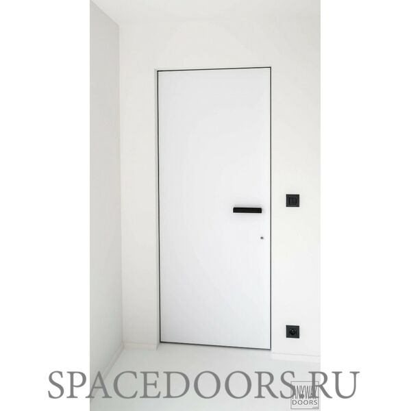 Дверь межкомнатная скрытая INVISIBLE BLACK EDITION с черной алюминиевой кромкой 41мм