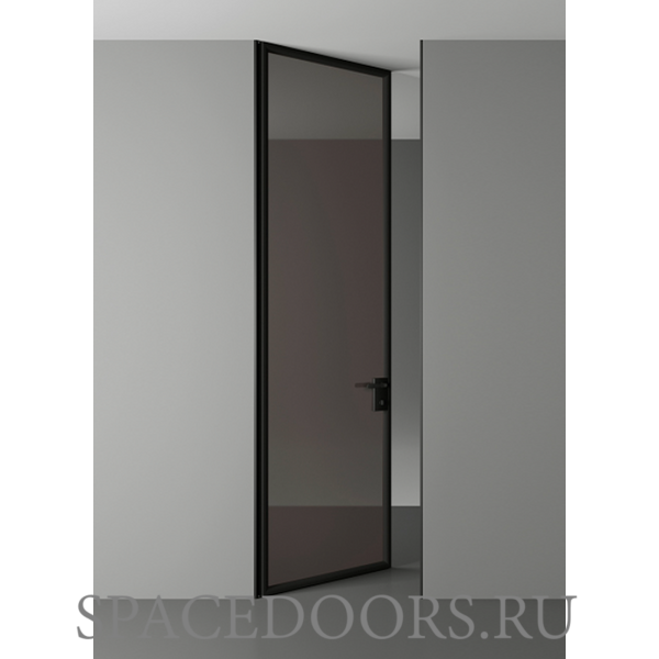 Дверь межкомнатная скрытая Реверс INVISIBLE BLACK EDITION с черной алюминиевой кромкой 59мм