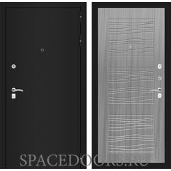 Дверь CLASSIC шагрень черная 06 - Сандал серый