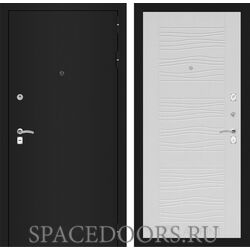 Входная дверь Лабиринт CLASSIC шагрень черная 06 - Белое дерево