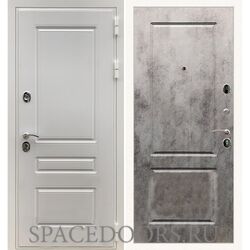 Входная дверь REX Премиум H белая ФЛ-117 бетон темный