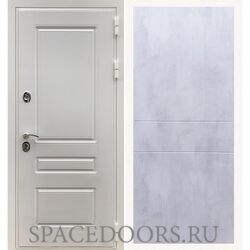 Входная дверь REX Премиум H белая ФЛ-290 бетон светлый