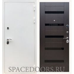 Входная дверь REX 5 белая шагрень сб-14 венге черное стекло