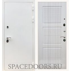 Входная дверь REX 5 белая шагрень ФЛ-1 Сандал светлый