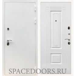 Входная дверь REX 5 белая шагрень ФЛ-2 ясень белый 16 мм