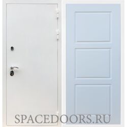 Входная дверь REX 5 белая шагрень ФЛ-3 силк сноу