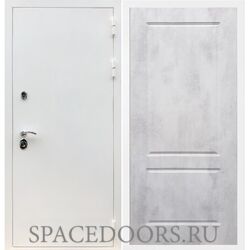Входная дверь REX 5 белая шагрень ФЛ-117 бетон светлый