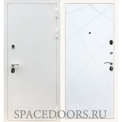 Входная дверь REX 5 белая шагрень ФЛ-291 силк сноу