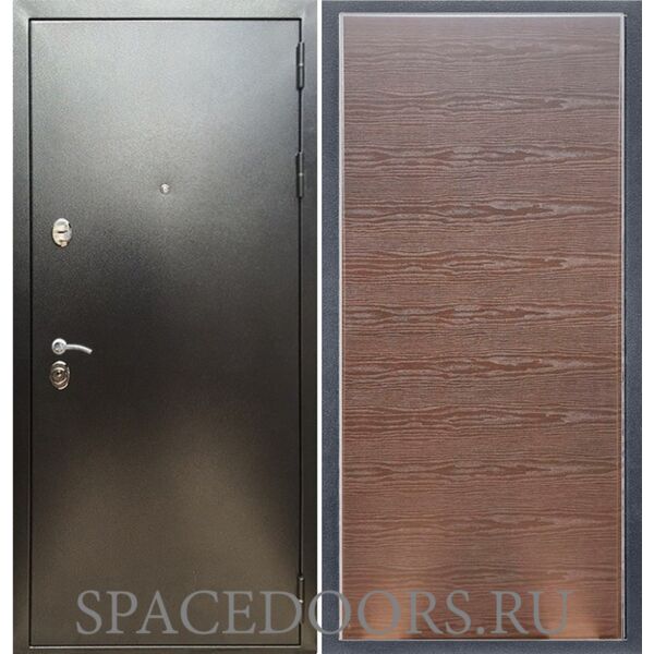 Входная дверь REX 5 (антик серебро) Венге поперечный гладкая