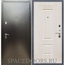 Входная дверь REX 5 (антик серебро) ФЛ-2 беленый дуб 16мм