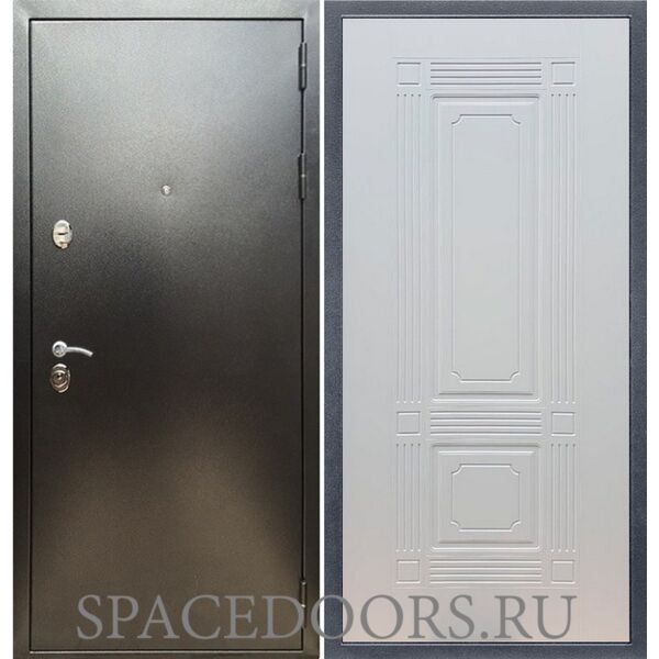 Входная дверь REX 5 (антик серебро) ФЛ-2 ясень белый 6 мм