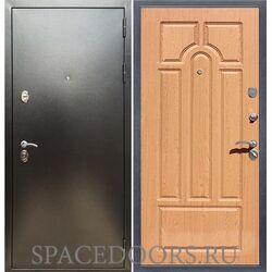 Входная дверь REX 5 (антик серебро) ФЛ-58 дуб светлый