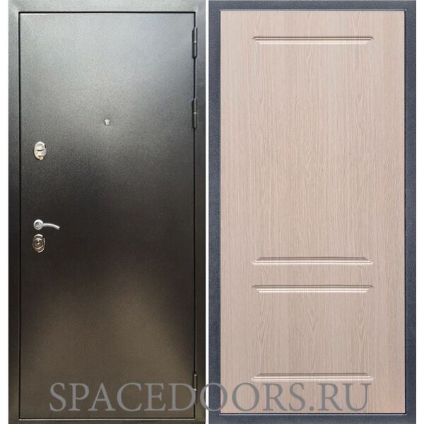 Входная дверь REX 5 (антик серебро) ФЛ-117 беленый дуб