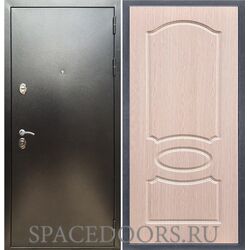 Входная дверь REX 5 (антик серебро) ФЛ-128 беленый дуб