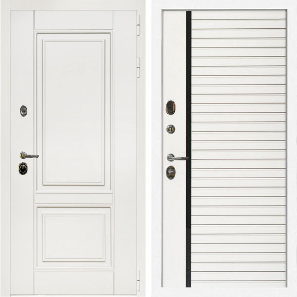 Входная дверь Афина Белый Мат + Агата