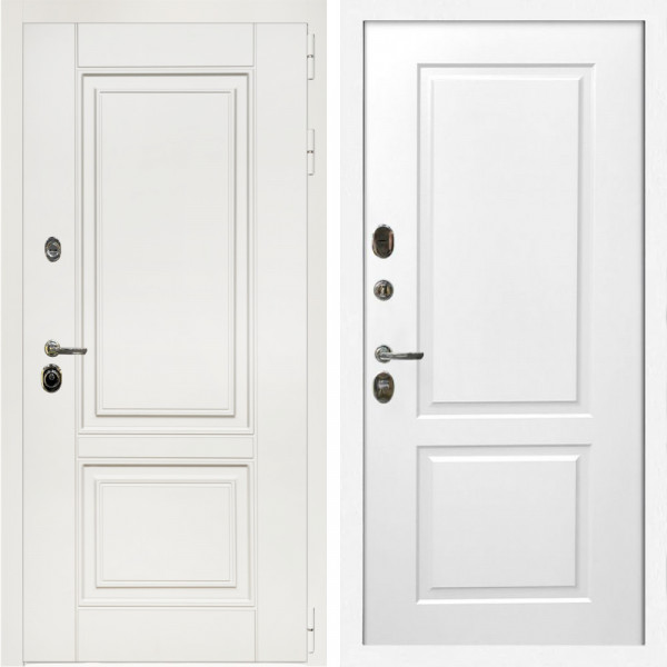 Входная дверь Афина Белый Мат + ФЛ-117 белый матовый