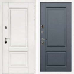 Входная дверь Афина Белый Мат + ФЛ-117 с полосками графит