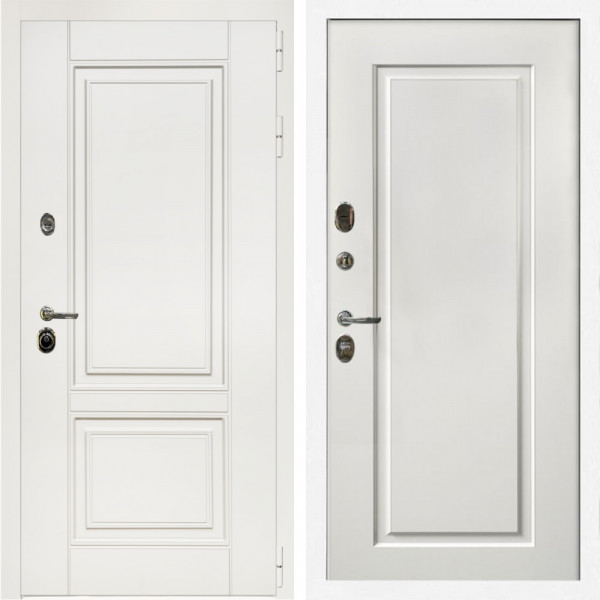 Входная дверь Афина Белый Мат + ФЛ-119 белый матовый