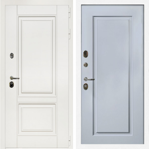 Входная дверь Афина Белый Мат + ФЛ-119 силк маус