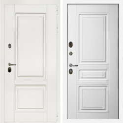 Входная дверь Афина Белый Мат + Классика белый матовый