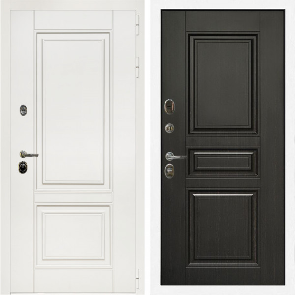 Входная дверь Афина Белый Мат + Классика венге
