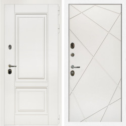 Входная дверь Афина Белый Мат + Лучи белый