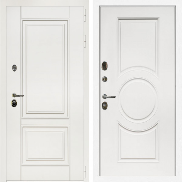 Входная дверь Афина Белый Мат + МС-100 белый матовый