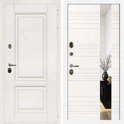 Входная дверь Афина Белый Мат + Сити белый матовый