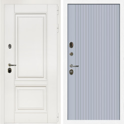 Входная дверь Афина Белый Мат + Вертикаль Силк маус