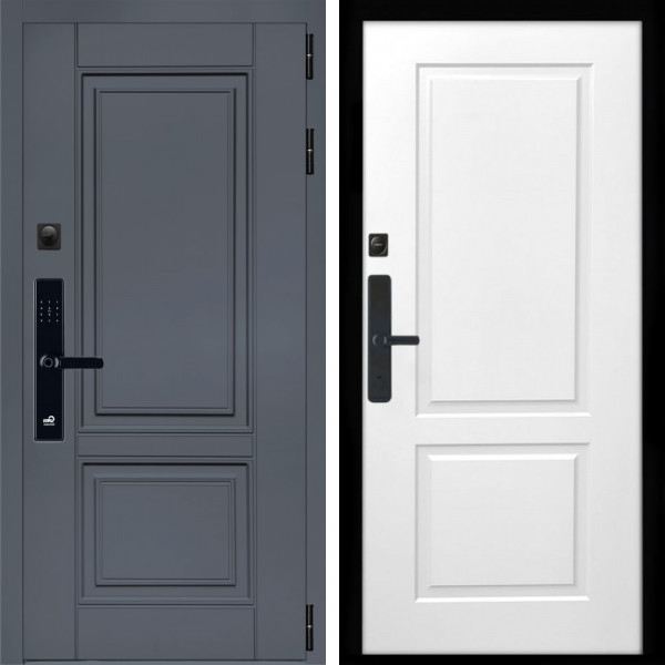 Входная дверь Афина Графит SMART + ФЛ-117 белый матовый