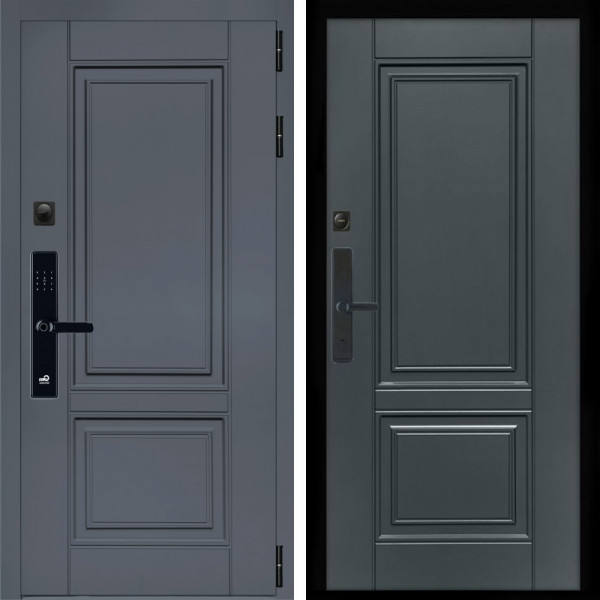 Входная дверь Афина Графит SMART + ФЛ-117 с полосками графит