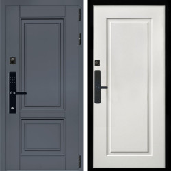 Входная дверь Афина Графит SMART + ФЛ-119 белый матовый