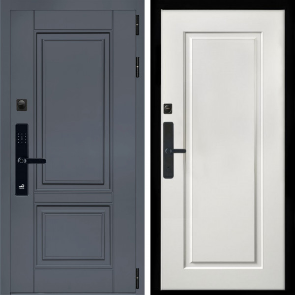 Входная дверь Афина Графит SMART + ФЛ-119 белый матовый