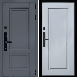 Входная дверь Афина Графит SMART + ФЛ-119 силк маус