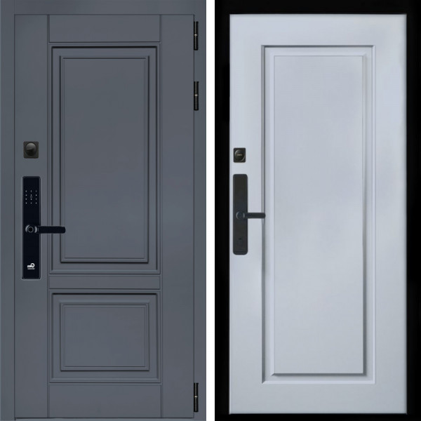 Входная дверь Афина Графит SMART + ФЛ-119 силк маус