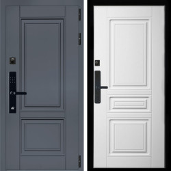 Входная дверь Афина Графит SMART + Классика белый матовый