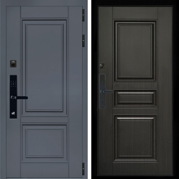 Входная дверь Афина Графит SMART + Классика венге