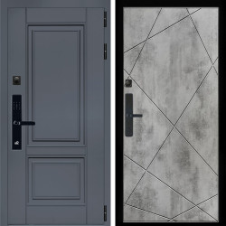 Входная дверь Афина Графит SMART + Лучи бетон светлый