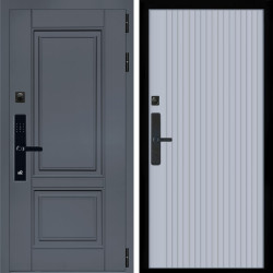 Входная дверь Афина Графит SMART + Вертикаль Силк маус