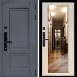 Входная дверь Афина Графит SMART + Зеркало эко дуб