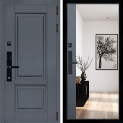 Входная дверь Афина Графит SMART + Зеркало панорама Графит