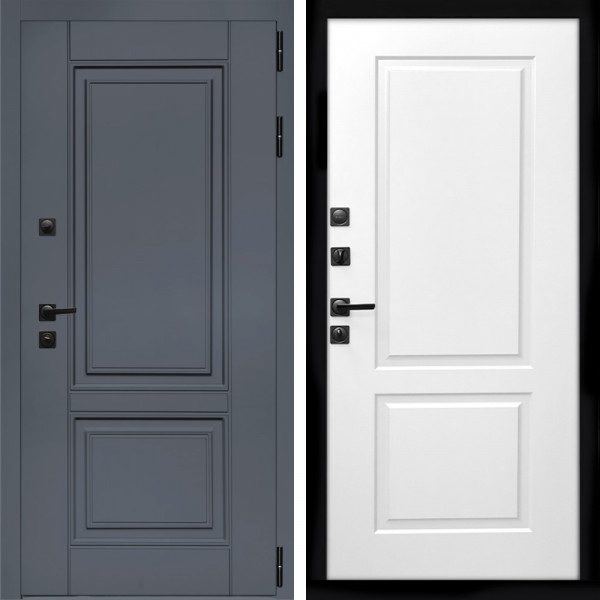 Входная дверь Афина Графит + ФЛ-117 белый матовый