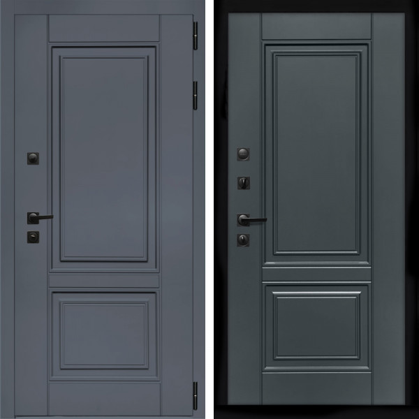 Входная дверь Афина Графит + ФЛ-117 с полосками графит