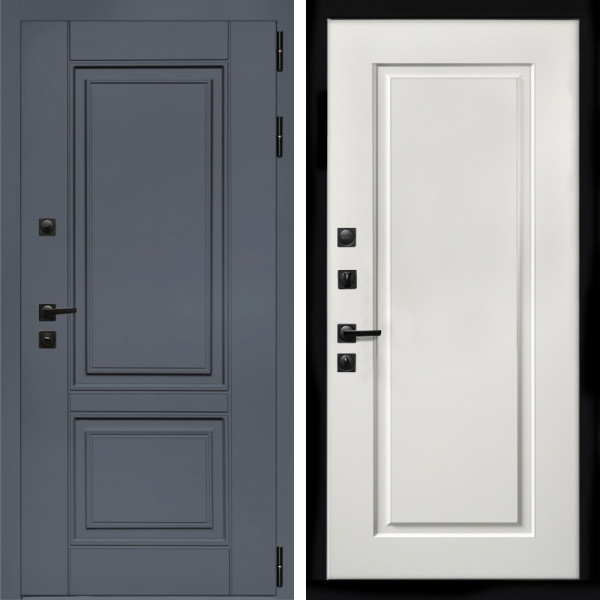 Входная дверь Афина Графит + ФЛ-119 белый матовый