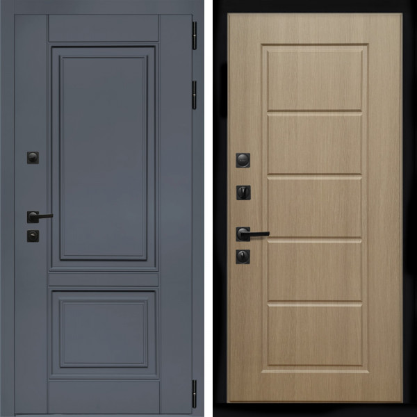 Входная дверь Афина Графит + ФЛ-39 эко дуб